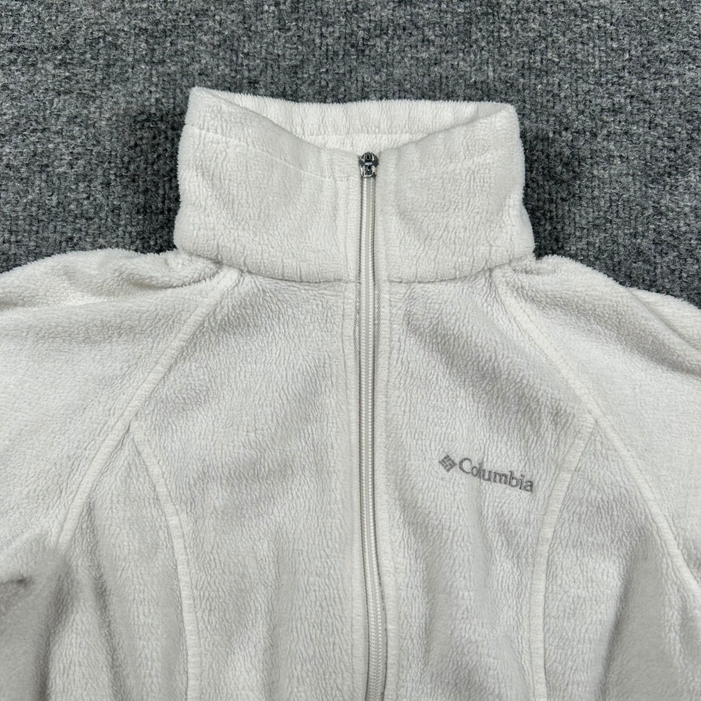 Columbia Fleece Jacket Womens Size XS White Benton Springs Full Zip Mock Neck